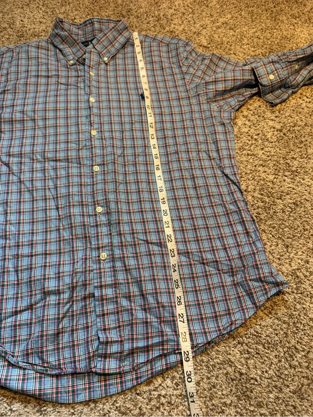 Polo by Ralph Lauren Blue Plaid Button-Down Slim Fit Shirt - XL